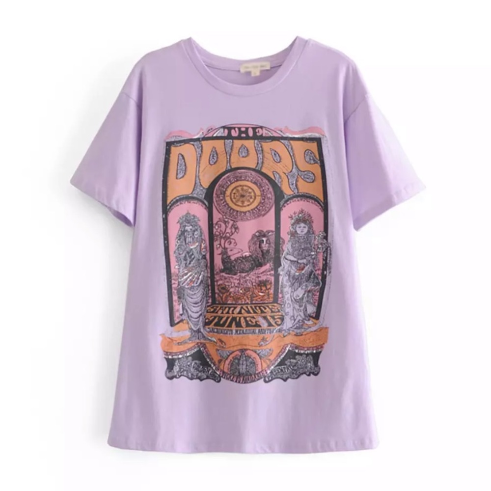 Lilac The Doors Rock Band Music Graphic Tee - Picture 7 of 7